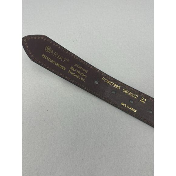 Ariat Western Belt Leather Youth Concho Southwest Inlay Brown NEW Size 22 - Picture 8 of 11